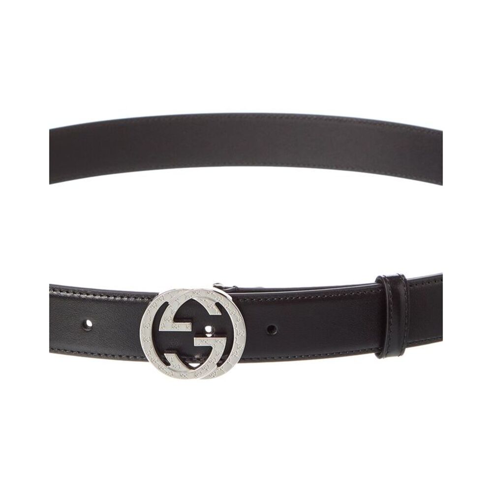 Gucci Interlocking G Leather Belt, Black - Picture 2 of 3